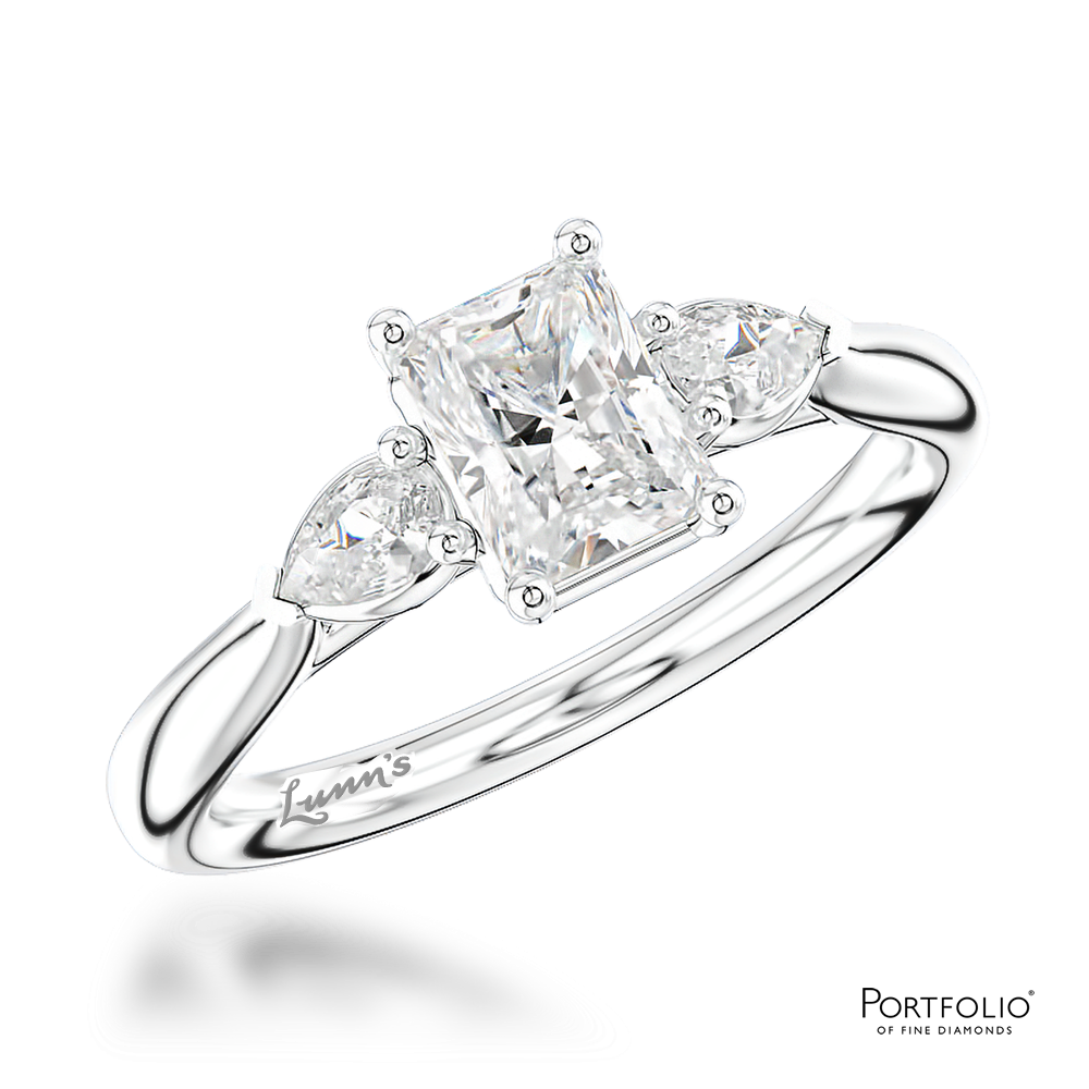 Three Stone 0.61ct D VVS1 Diamond Platinum Ring