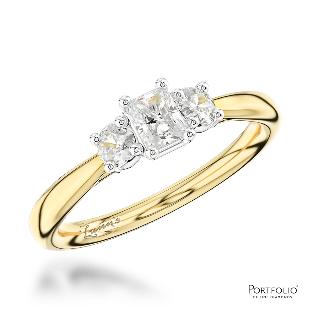 Three Stone 0.30ct F SI1 Diamond Yellow Gold/Platinum Ring