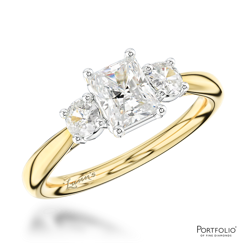 Three Stone 0.50ct F VS2 Diamond Yellow Gold/Platinum Ring