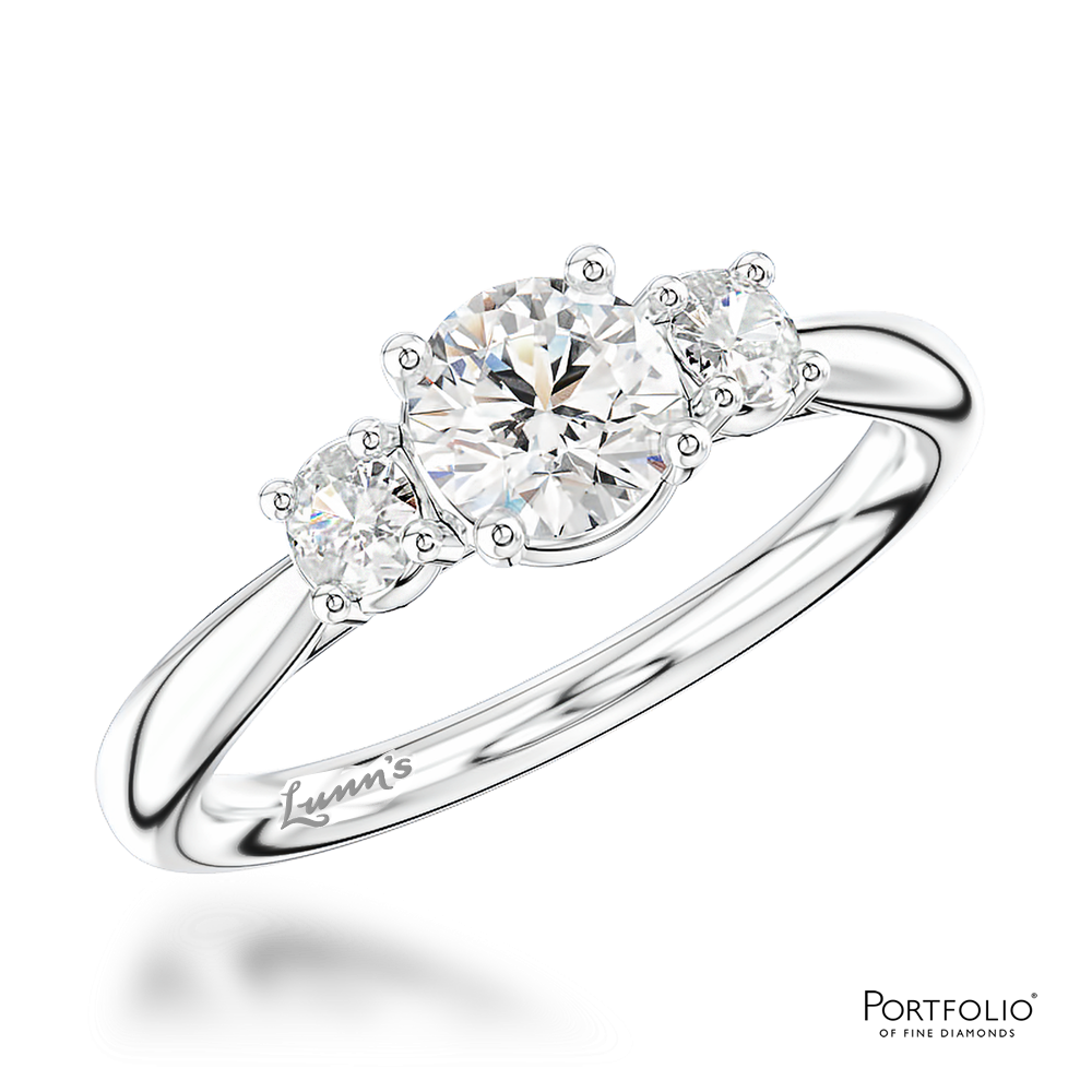 Three Stone 0.41ct E VS2 Diamond Platinum Ring