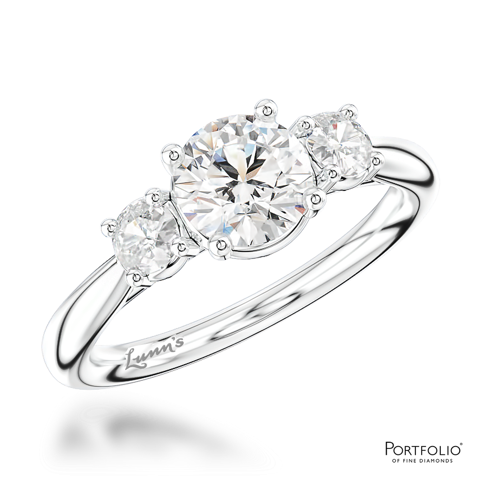 Three Stone 0.80ct G SI1 Diamond Platinum Ring