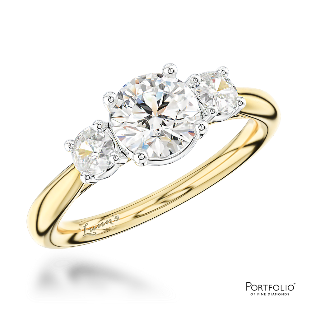 Three Stone 0.70ct G VS2 Diamond Yellow Gold/Platinum Ring