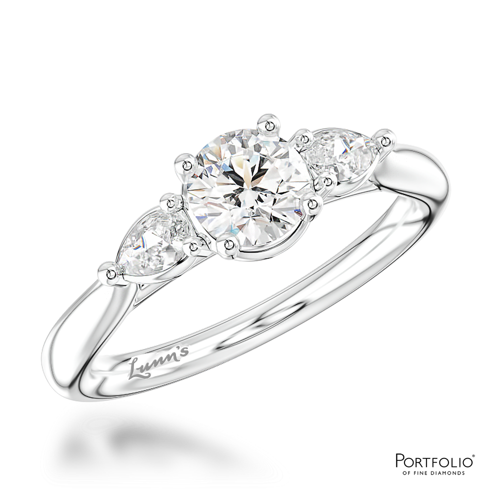 Three Stone 0.50ct F SI1 Diamond Platinum Ring