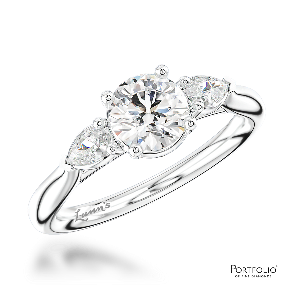 Three Stone 1.16ct I SI2 Diamond Platinum Ring