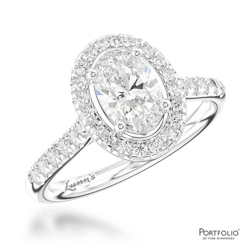 Cluster 0.70ct F SI1 Diamond Platinum Ring