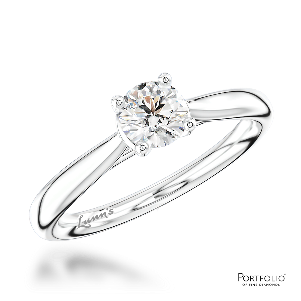 Solitaire 0.40ct F SI1 Diamond Platinum Ring