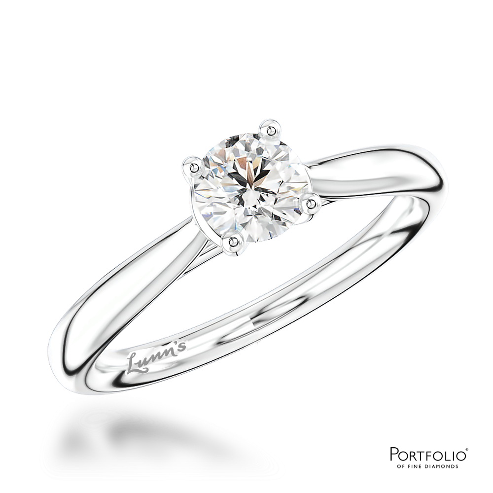 Solitaire 0.40ct F VS2 Diamond Platinum Ring