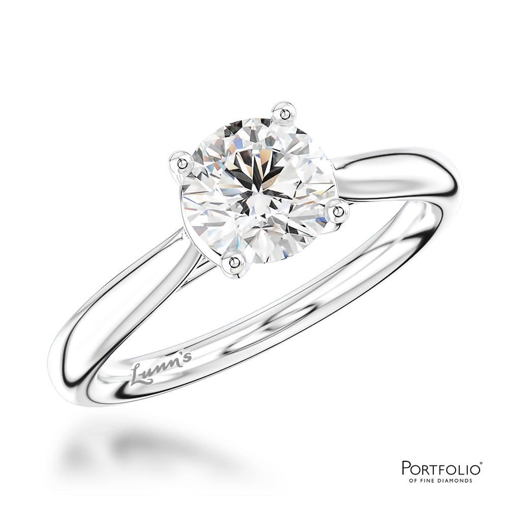 Solitaire 0.90ct F VS2 Diamond Platinum Ring