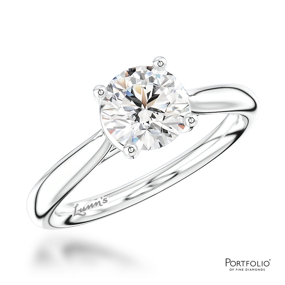 Solitaire 1.01ct F SI1 Diamond Platinum Ring