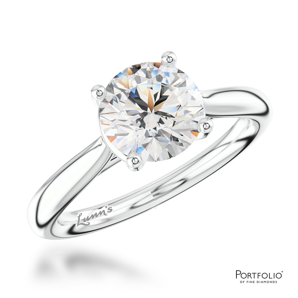 Solitaire 1.70ct F SI2 Diamond Platinum Ring