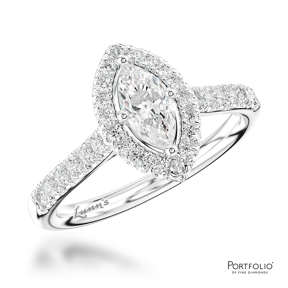 Cluster 0.31ct F SI1 Diamond Platinum Ring