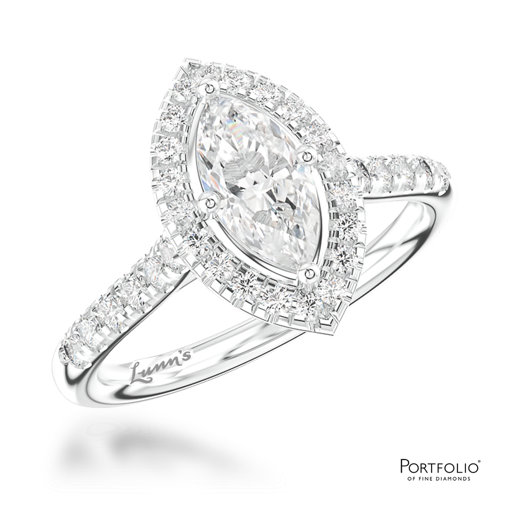 Cluster 0.52ct E VS1 Diamond Platinum Ring