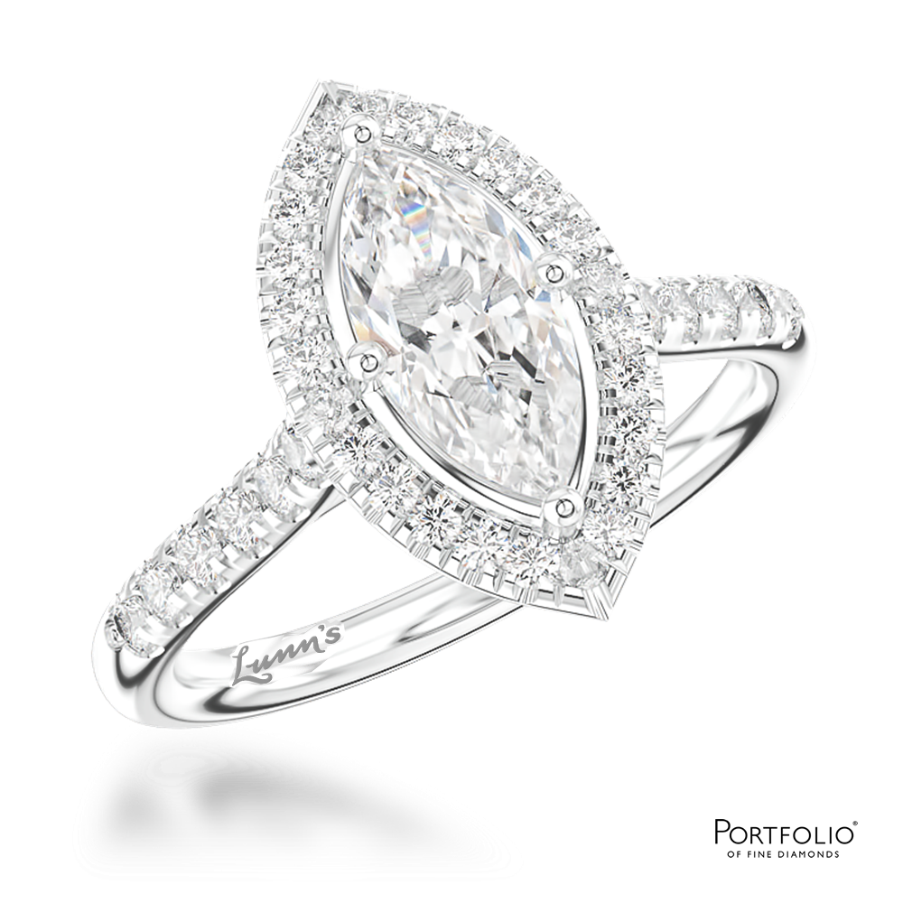 Cluster 0.82ct E VS2 Diamond Platinum Ring