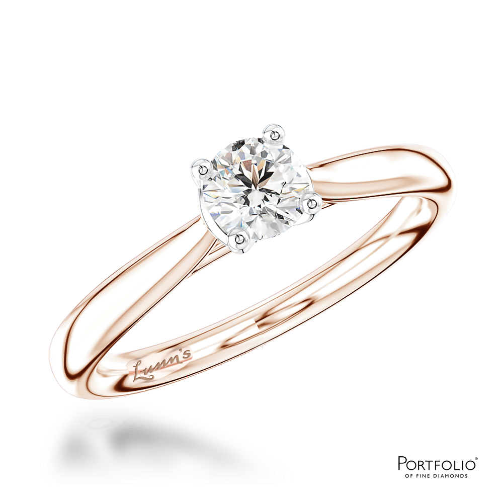 Solitaire 0.40ct G SI1 Diamond Rose Gold/Platinum Ring