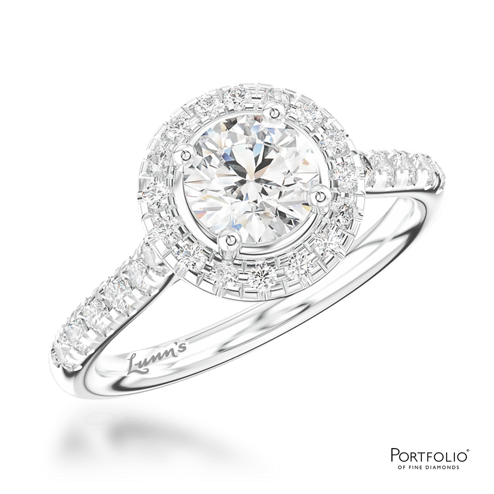 Cluster 0.80ct F SI1 Diamond Platinum Ring