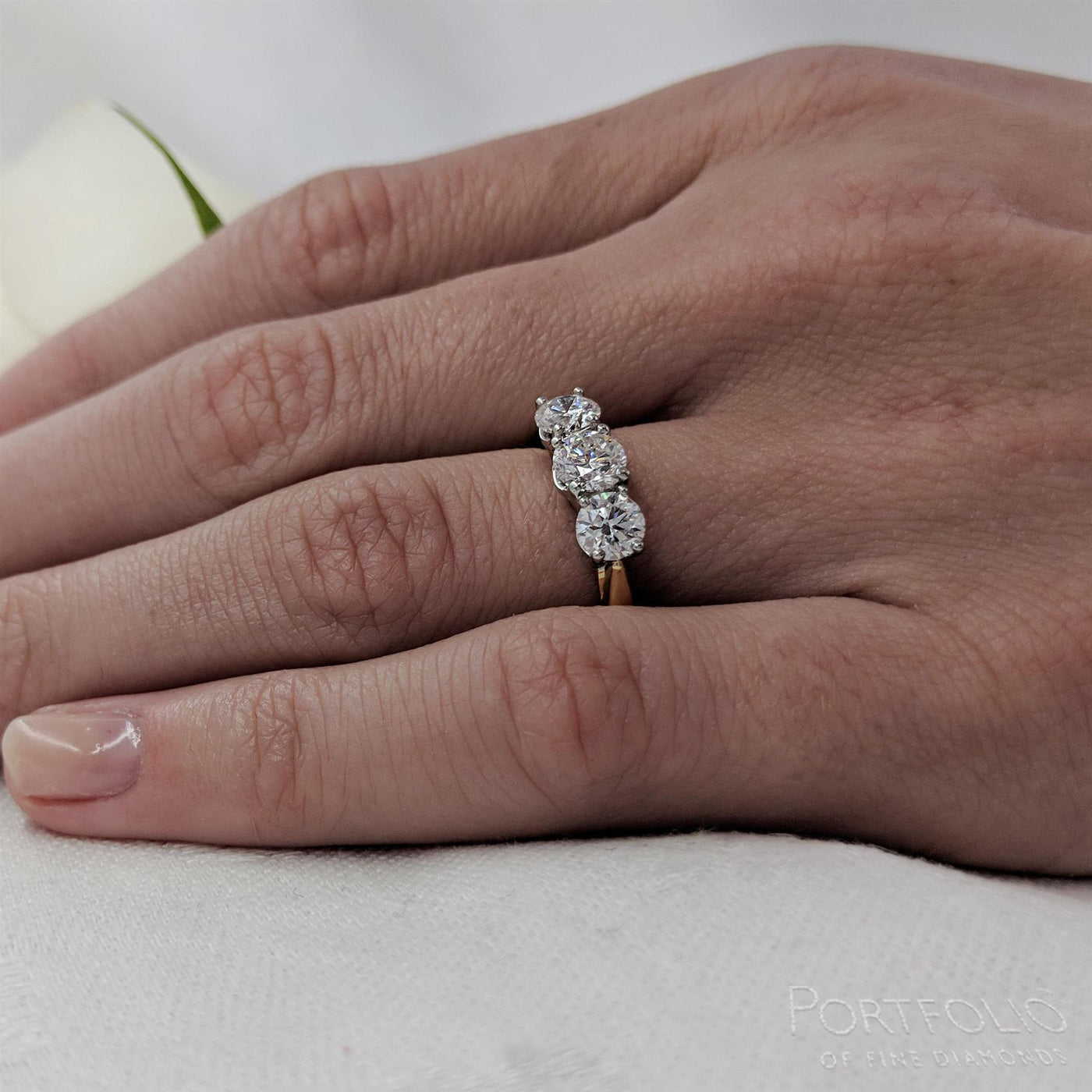 Three Stone 0.50ct G VS2 Diamond Yellow Gold/Platinum Ring