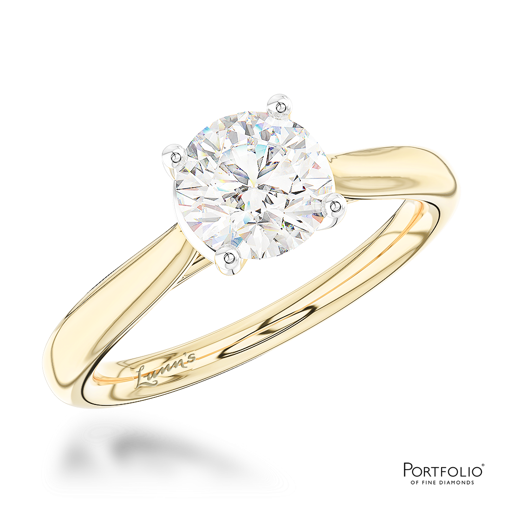Solitaire 1.14ct D VS1 Diamond Yellow Gold/Platinum Ring