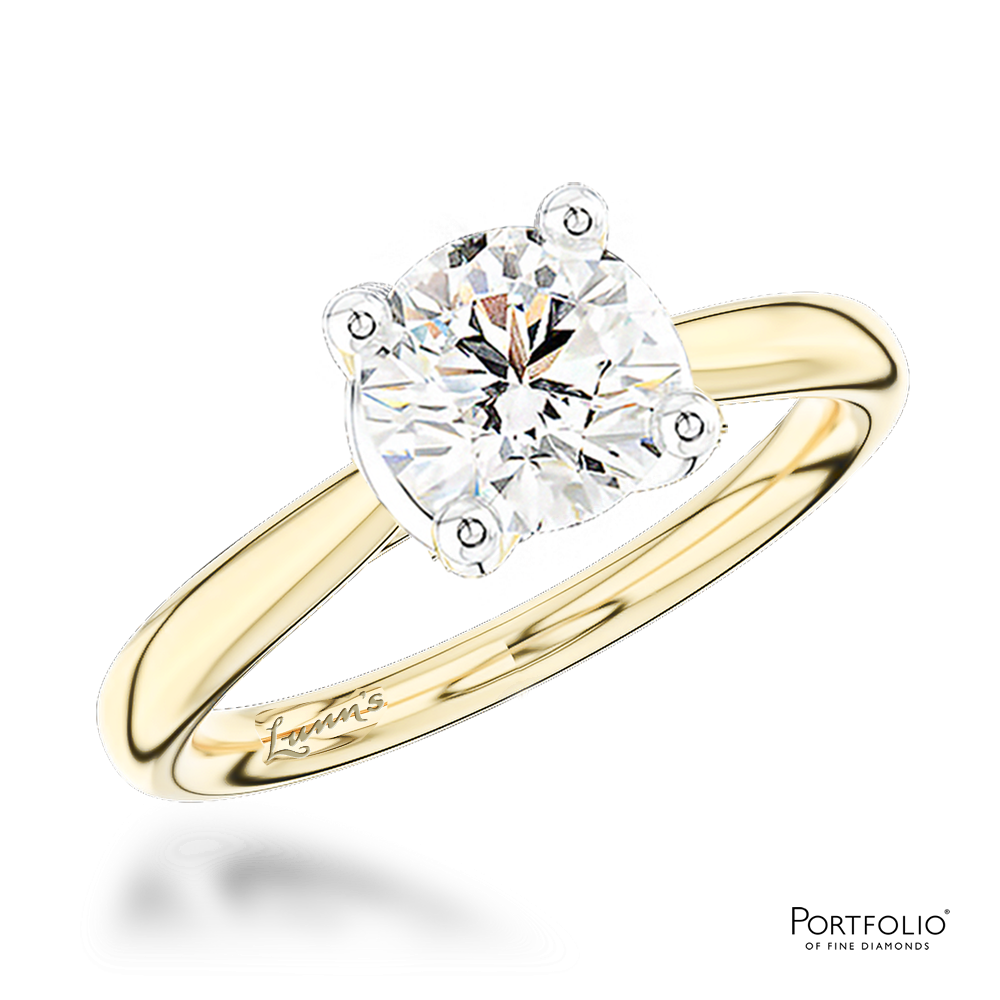 Solitaire 1.70ct H SI2 Diamond Yellow Gold/Platinum Ring