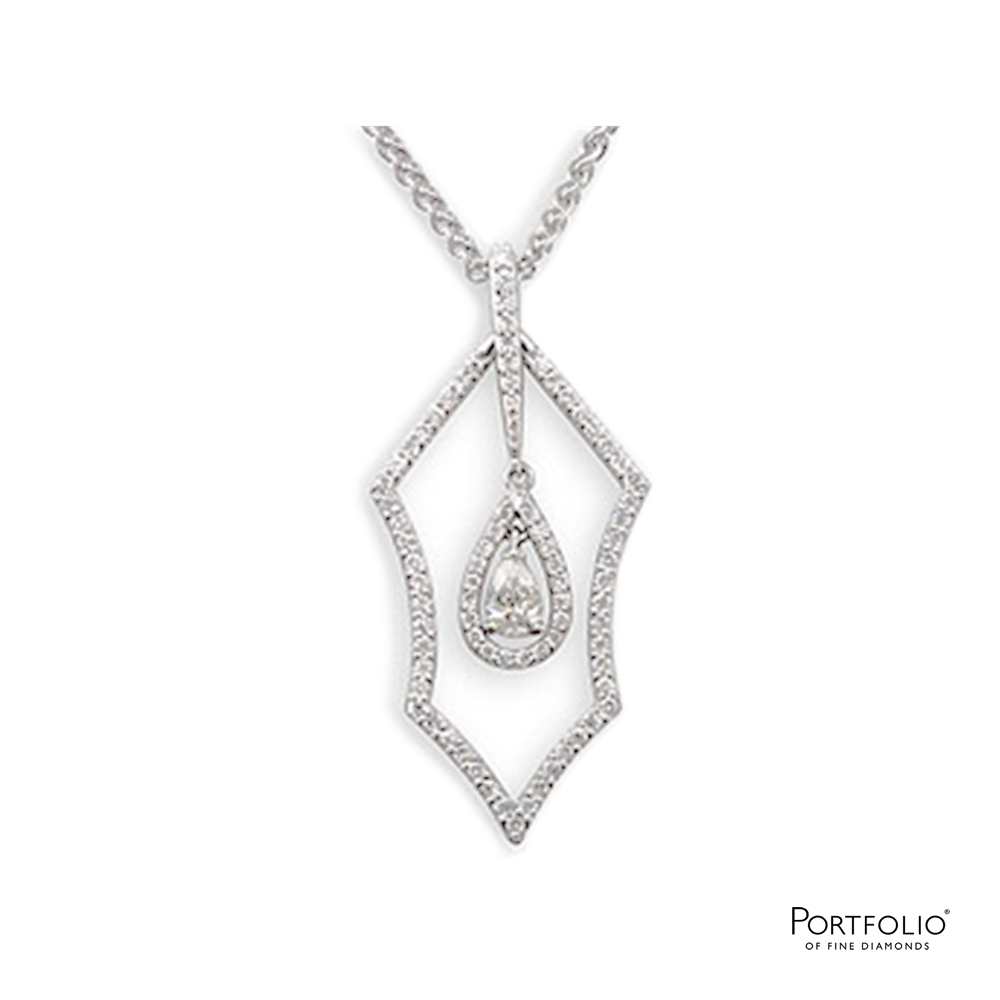 0.64ct F Diamond White Gold Pendant