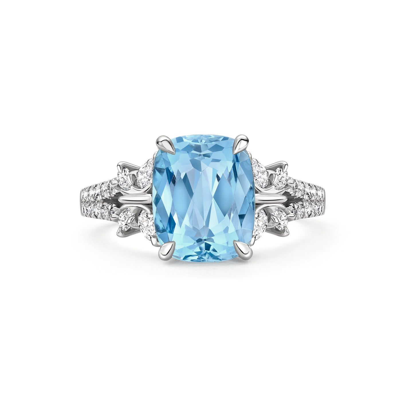 Butterfly Meadow Aquamarine and Diamond Ring
