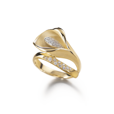 Cammilli Calla Ring 18ct Yellow Sunrise Gold with Diamonds