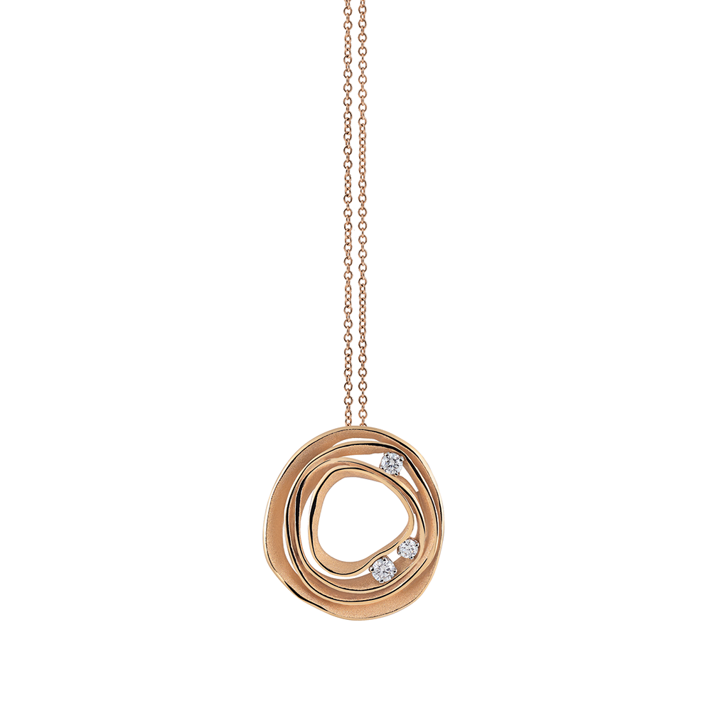 Cammilli Dune Necklace 18ct Orange Apricot Gold with Diamonds
