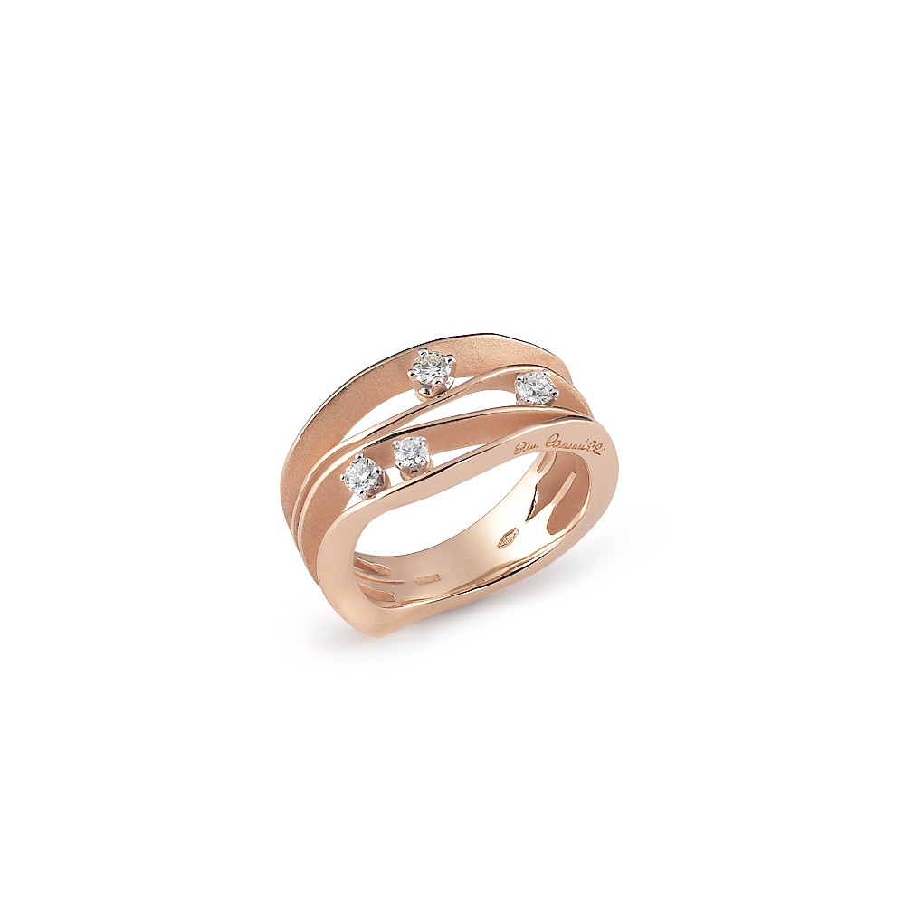 Cammilli Dune Ring 18ct Pink Champagne Gold with Diamonds