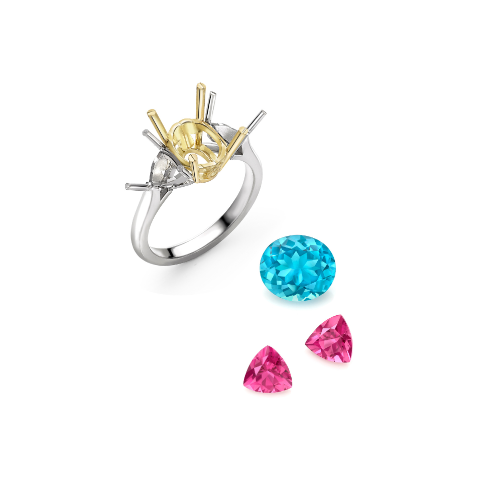 Damson Indicolite and Rubellite Ring