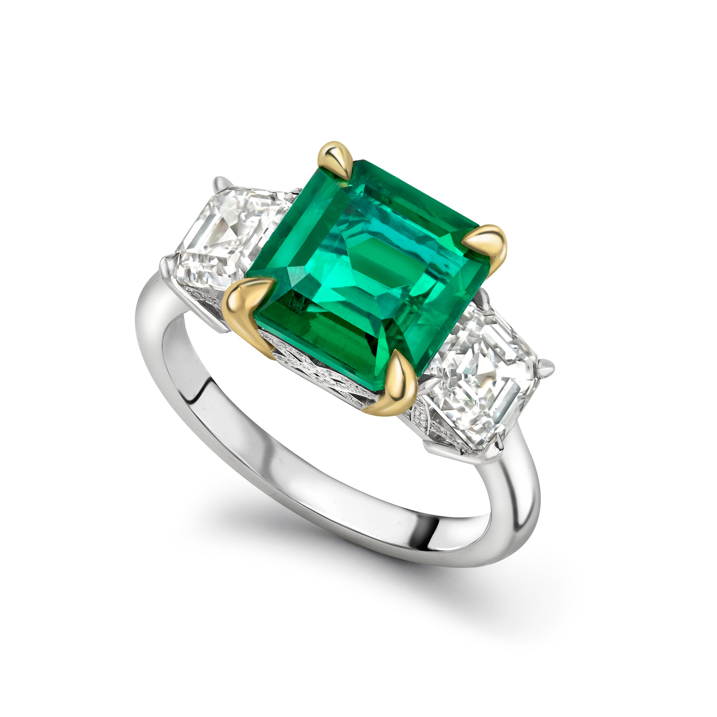 Elm Emerald and Diamond Ring