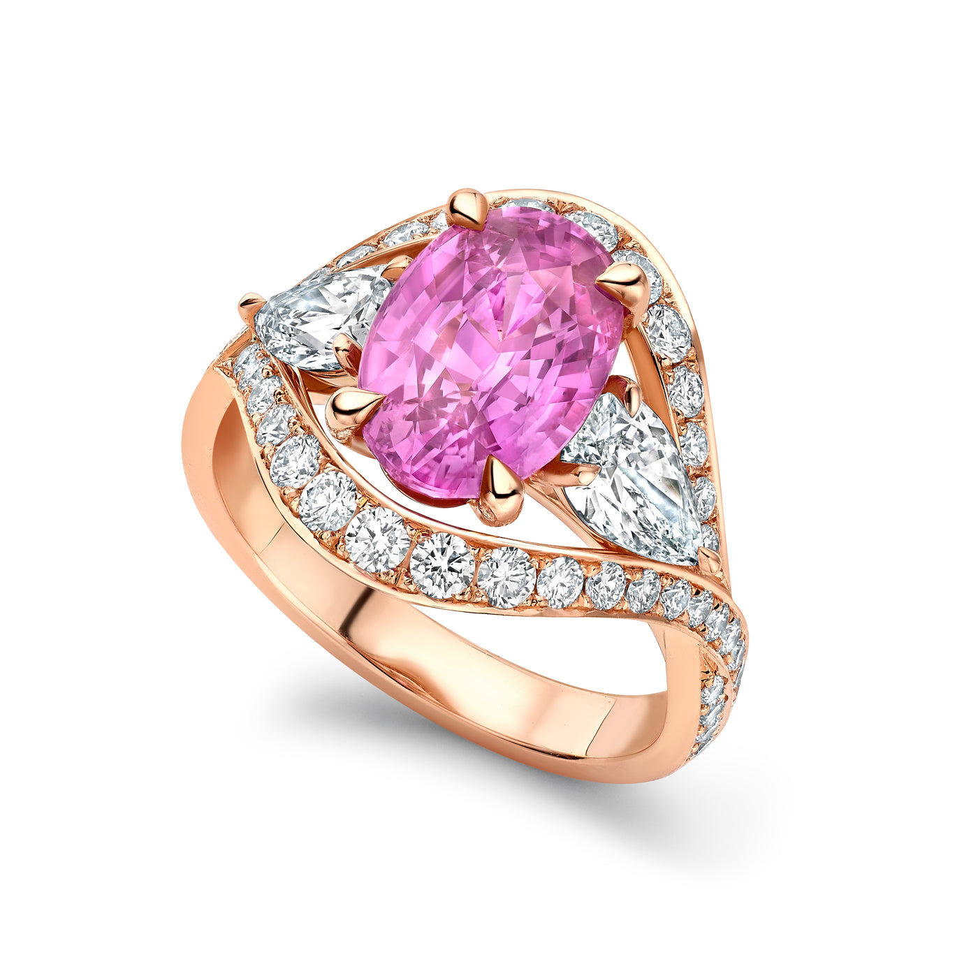 Foxglove Pink Sapphire and Diamond Ring