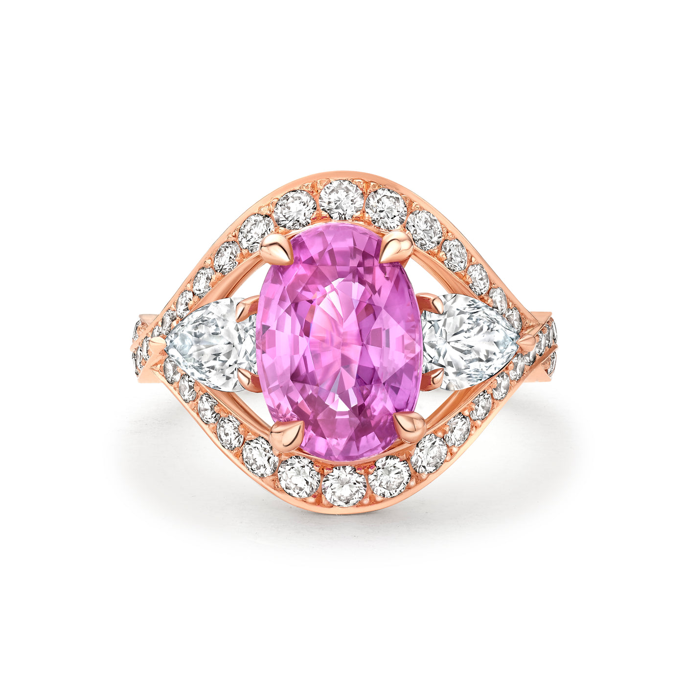Foxglove Pink Sapphire and Diamond Ring