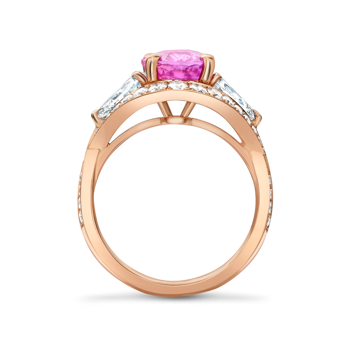 Foxglove Pink Sapphire and Diamond Ring