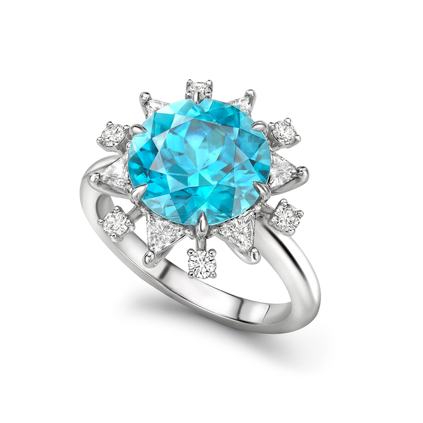Frosted Grove Zircon and Diamond Ring