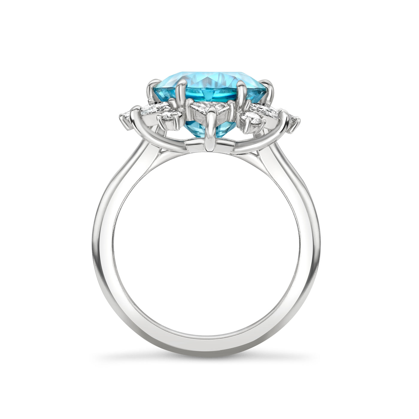 Frosted Grove Zircon and Diamond Ring