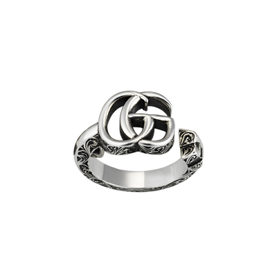 Gucci Double G Key Silver Ring Size 12