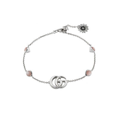 Gucci Double G Silver Bracelet with Flower