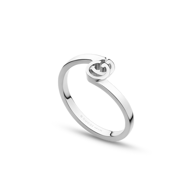 Gucci GG Running 18ct White Gold Ring Size 15