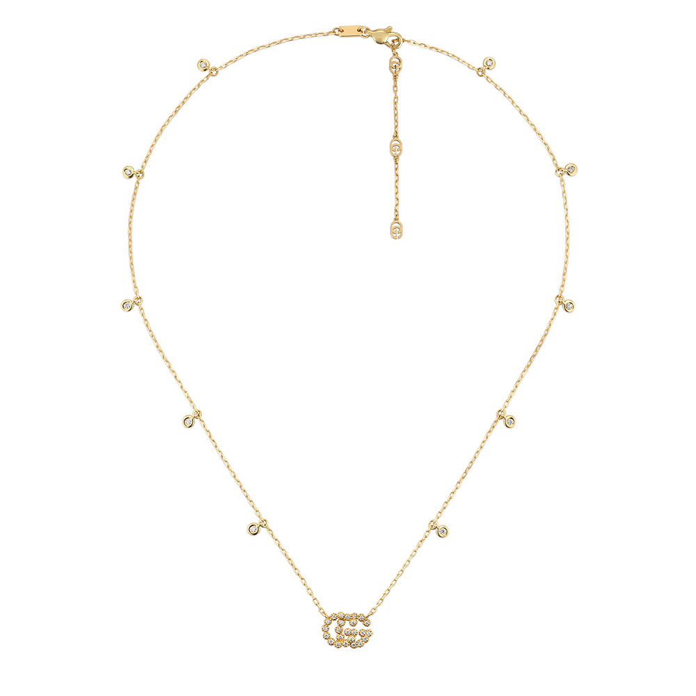 Gucci GG Running 18ct Yellow Gold and Diamond  Necklace
