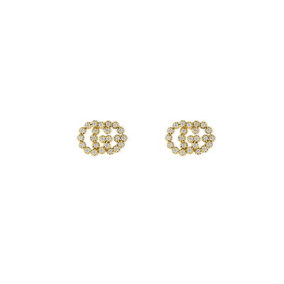 Gucci GG Running 18ct Yellow Gold and Diamond  Stud Earrings