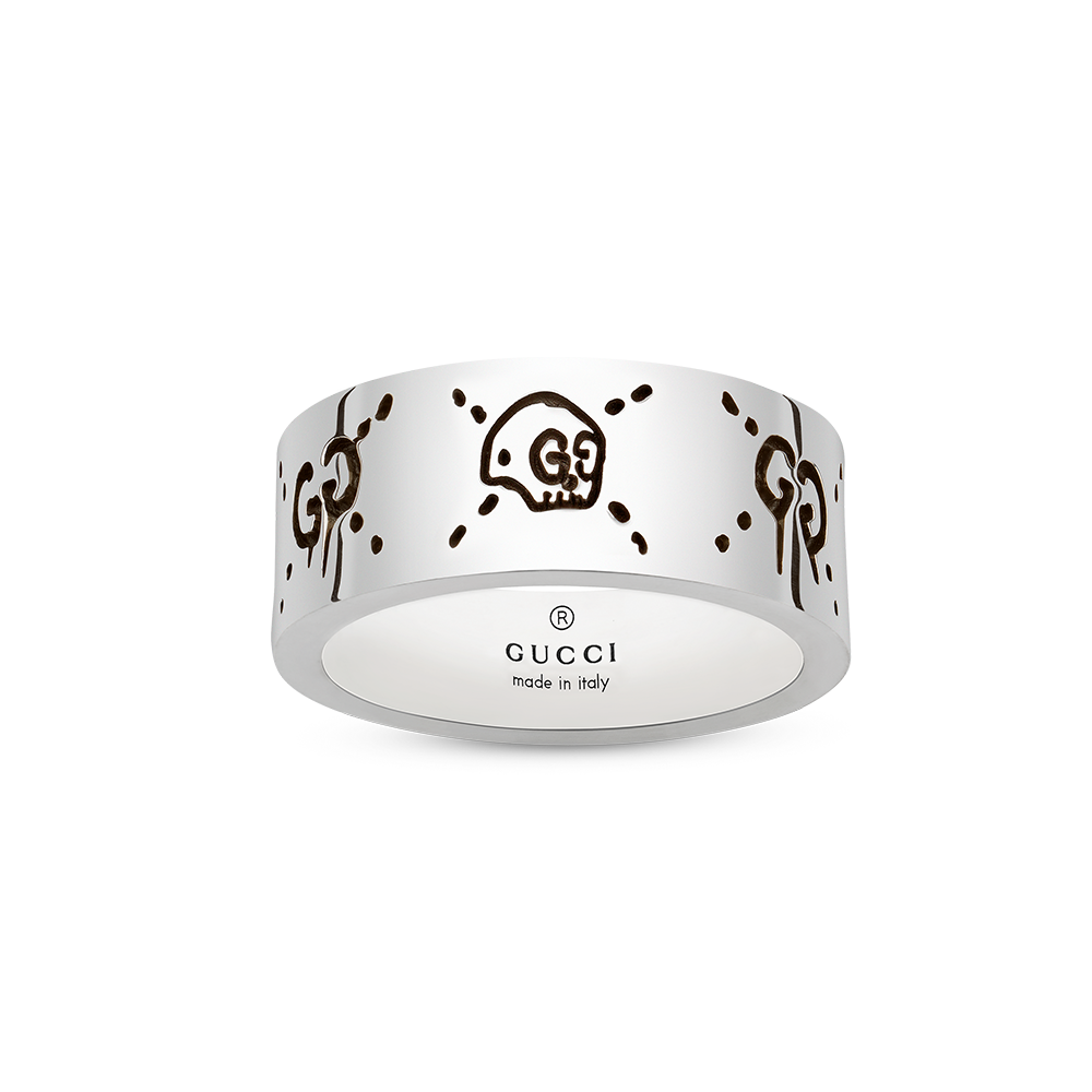 Gucci GucciGhost Skull Silver Ring Size 17