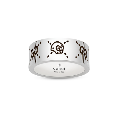 Gucci GucciGhost Skull Silver Ring Size 17