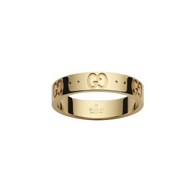 Gucci Icon 18ct Yellow Gold Thin Ring Size 8
