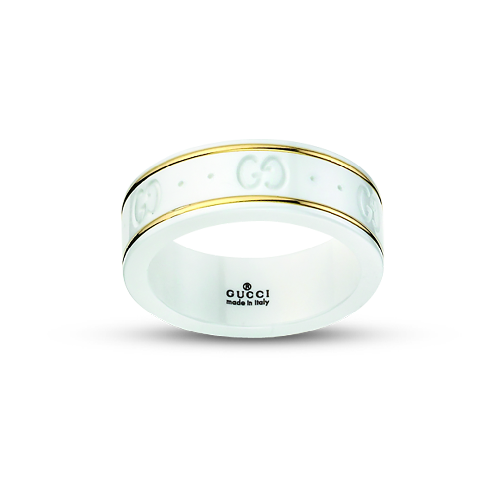 Gucci Icon 18ct Yellow Gold White Zirconia Ring Size 20 Lunn s