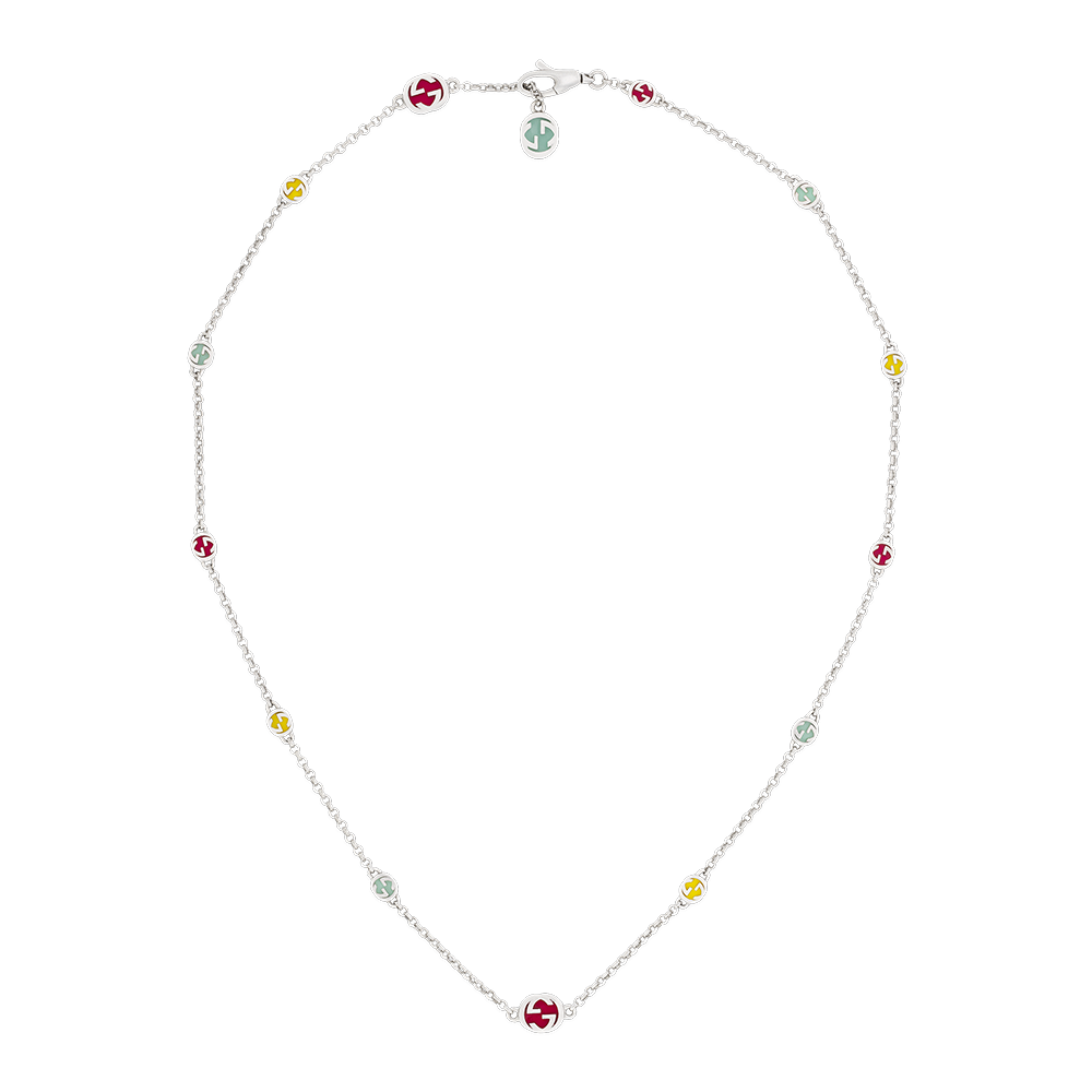 Gucci Interlocking G Necklace with Multicolour Enamel