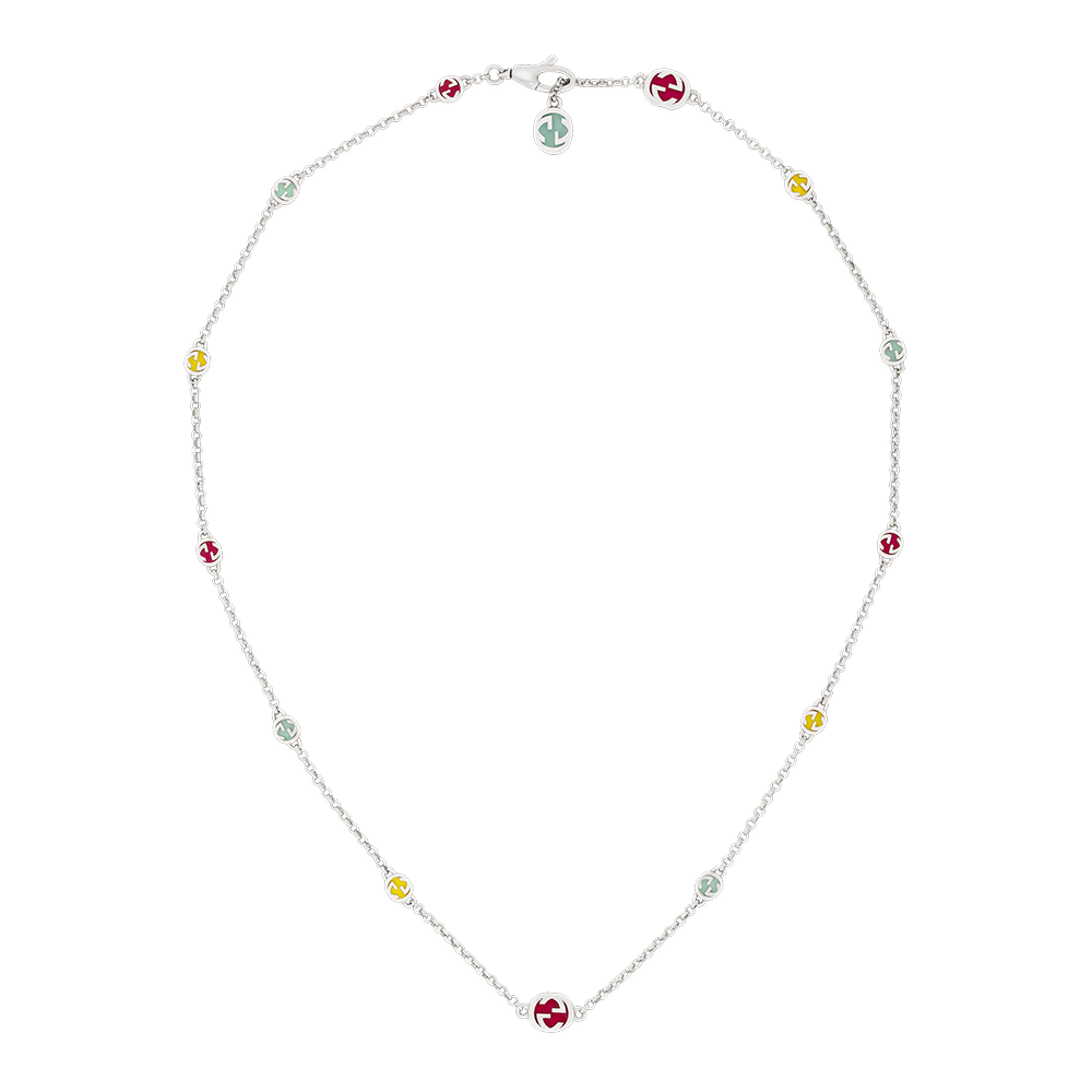 Gucci Interlocking G Necklace with Multicolour Enamel