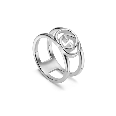 Gucci Interlocking G Open Silver Ring Size 15