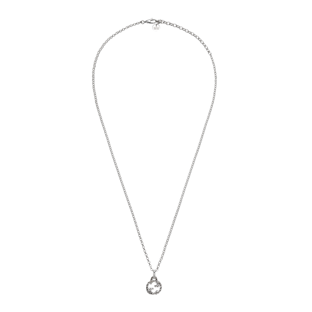 Gucci Interlocking G Silver Pendant Necklace