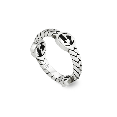 Gucci Interlocking G Silver Ring Size 18