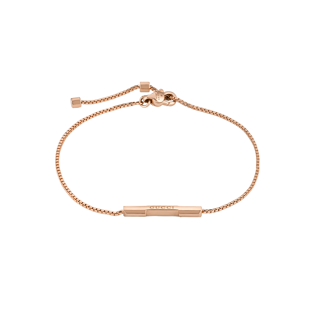 Gucci Link to Love 18ct Rose Gold Bracelet with Gucci Bar