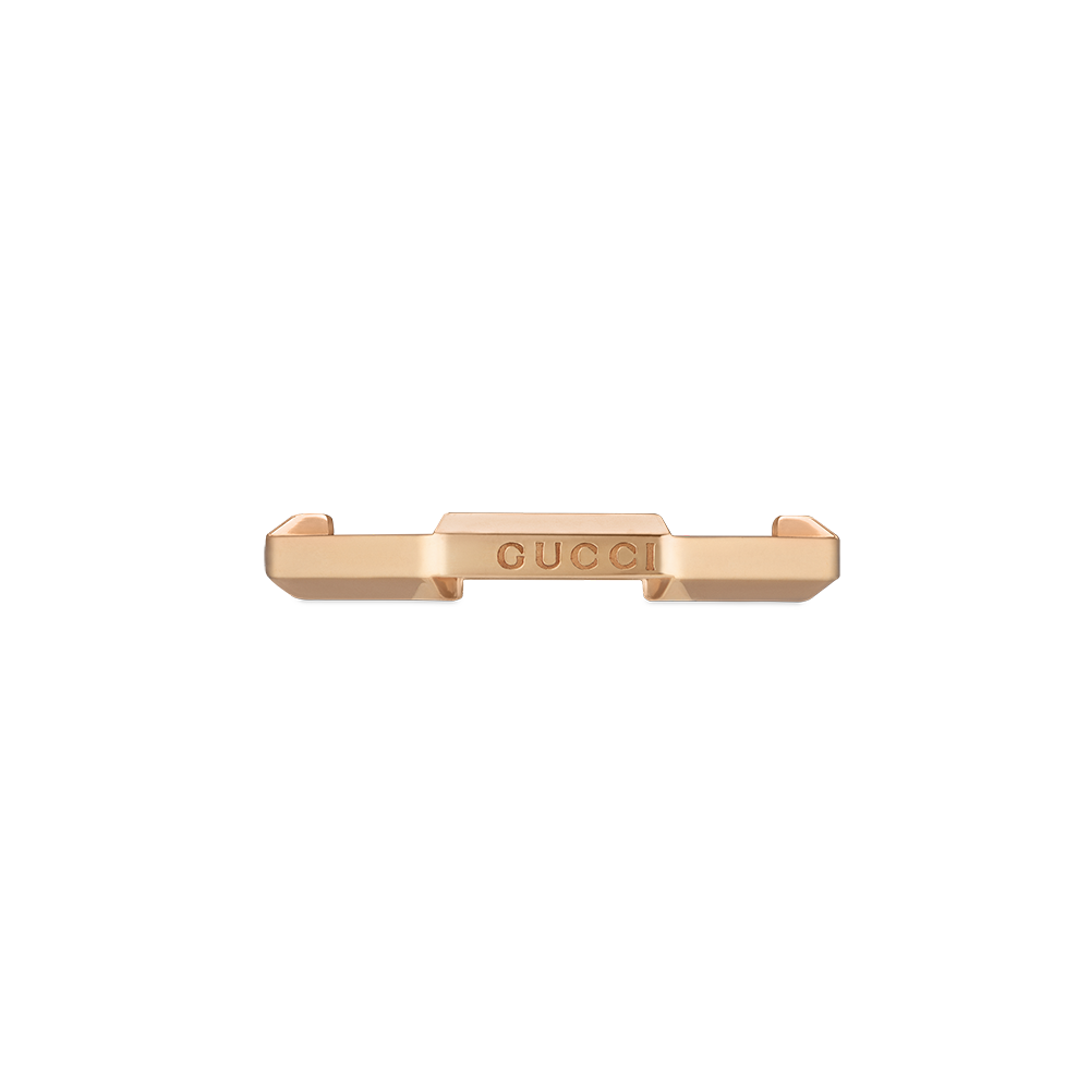 Gucci Link to Love 18ct Rose Gold Mirrored Ring Size 14